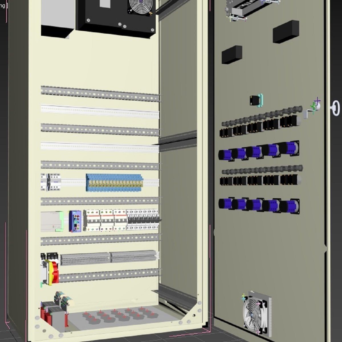 SYNCHRONIZING PANEL SWITCHGEAR 3D model_1