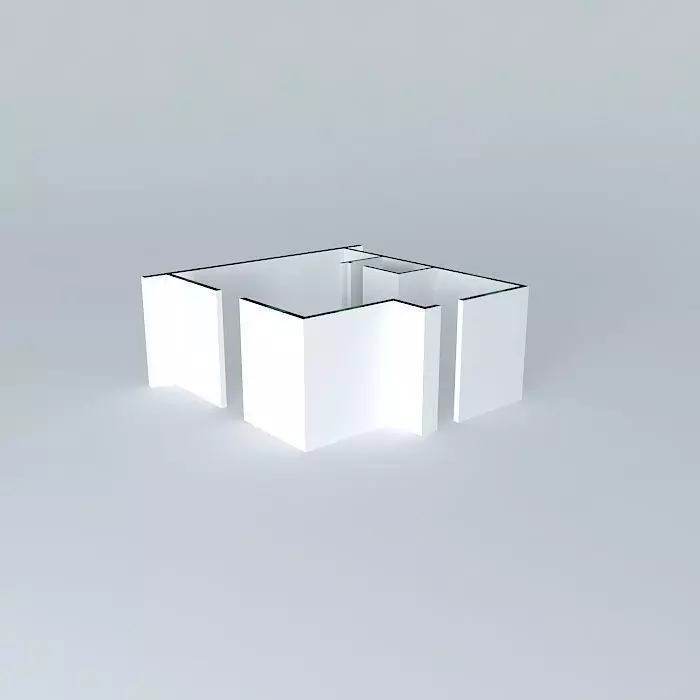 Architecture modern reception desk Free 3D model