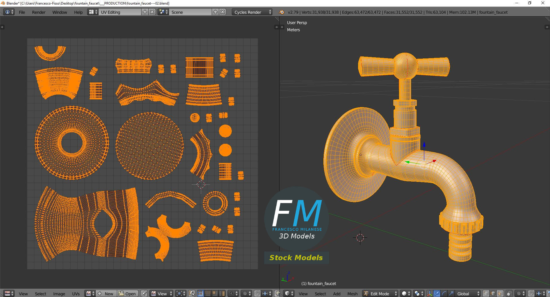 Fountain faucet 3D model_10