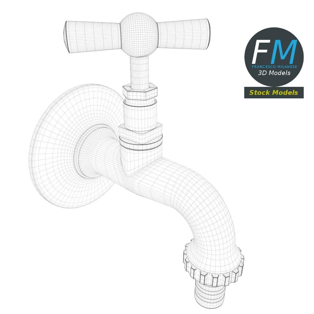 Fountain faucet 3D model_7