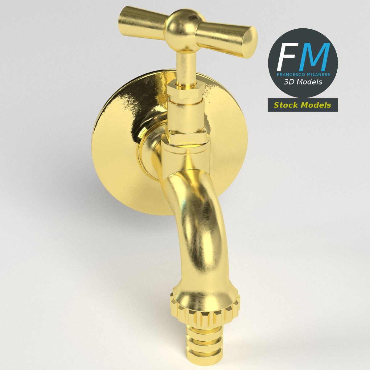 Fountain faucet 3D model_2