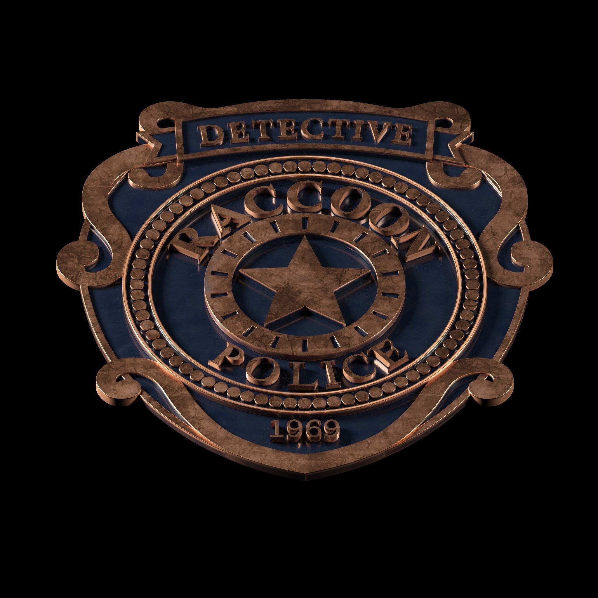Raccoon City Police Badge 3D print model_1