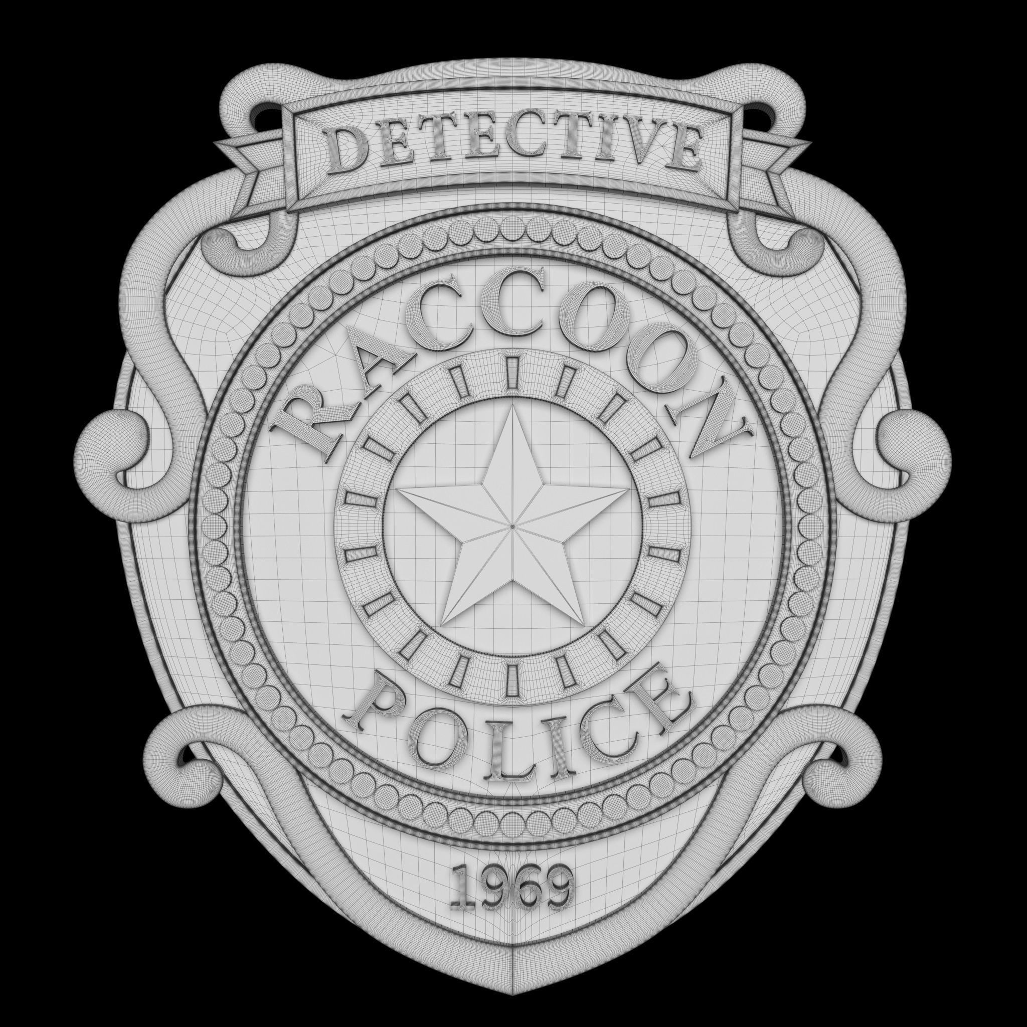 Raccoon City Police Badge 3D print model_2