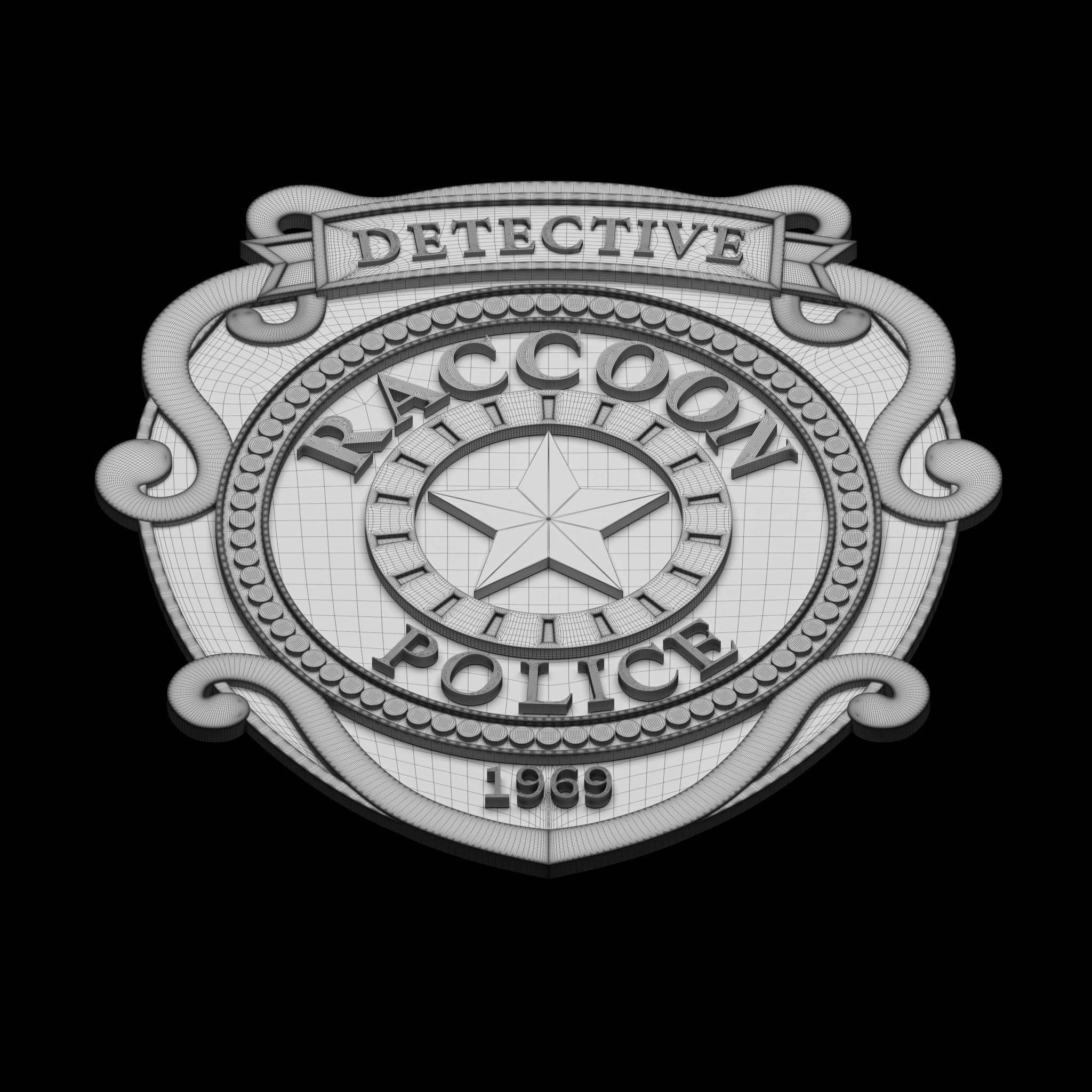 Raccoon City Police Badge 3D print model_3