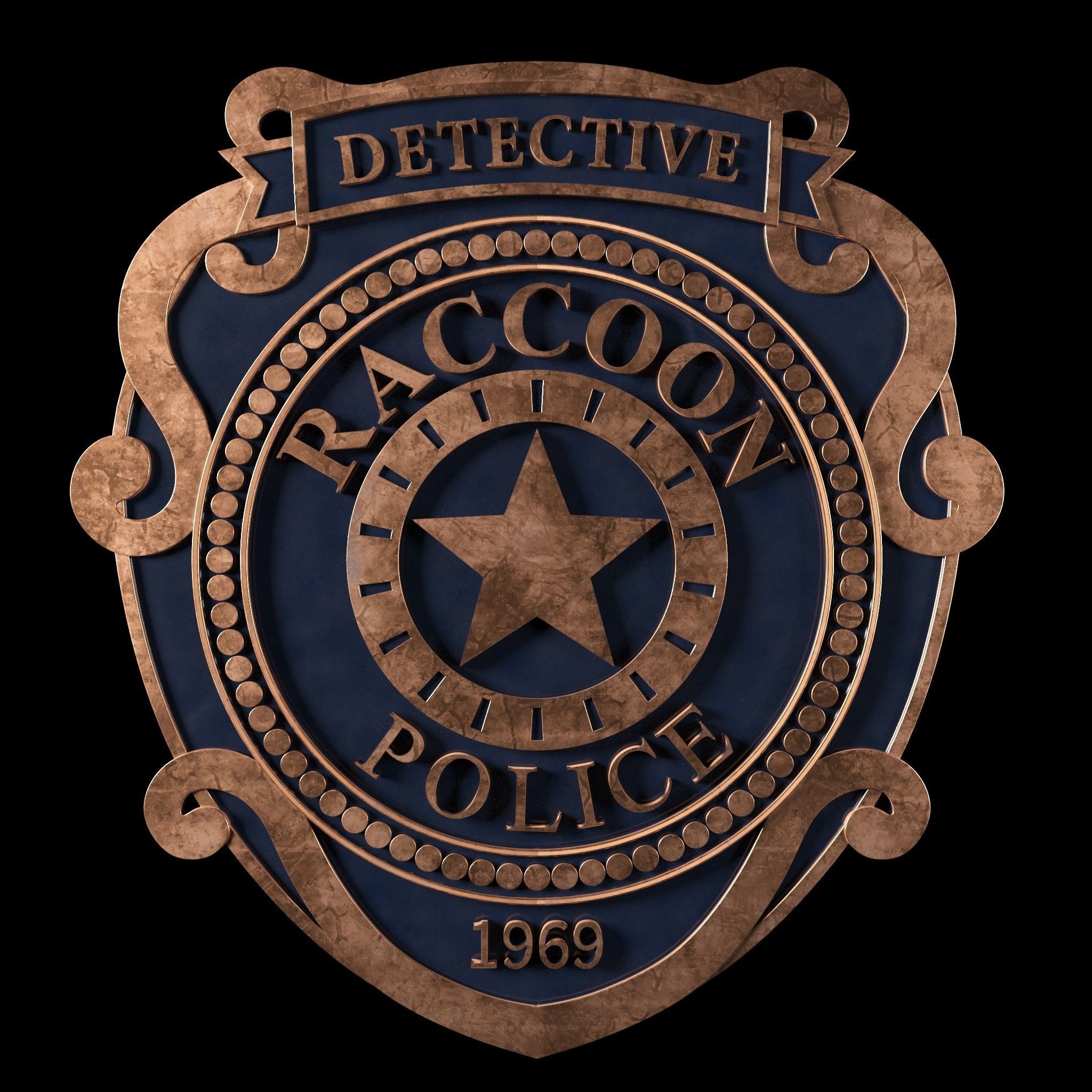 Raccoon City Police Badge 3D print model_0