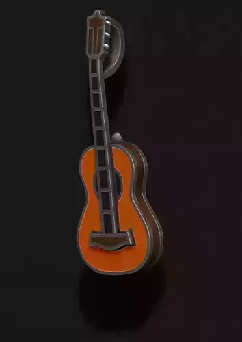 Guitar pendant with enamel