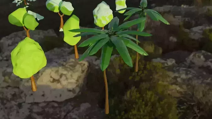 Low-Poly Style Trees