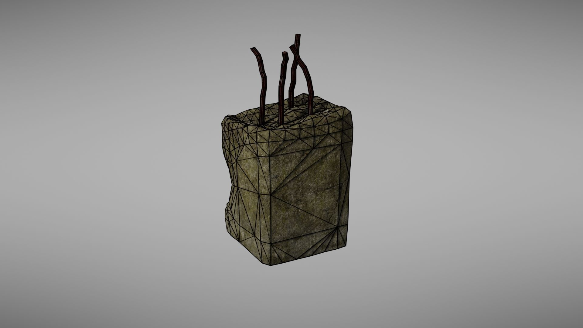 Cement Debris with metal Low-poly 3D model_33