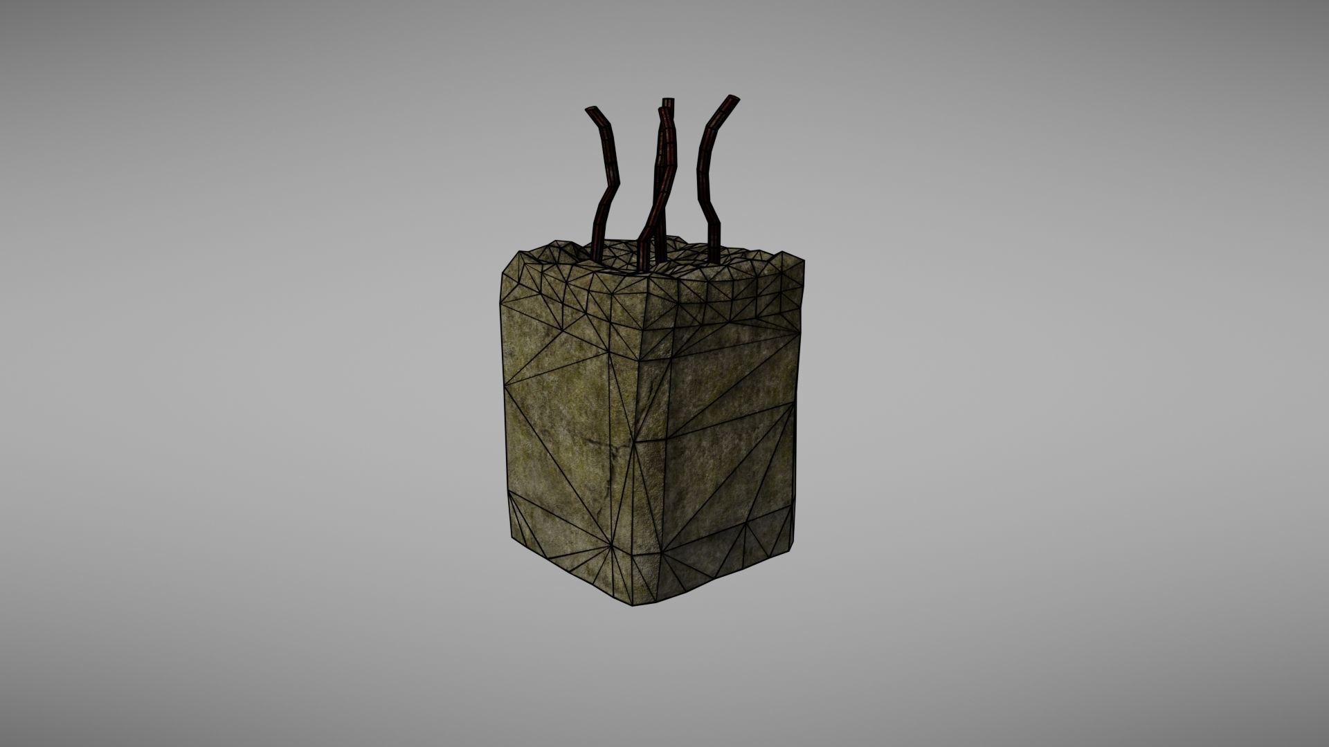 Cement Debris with metal Low-poly 3D model_30