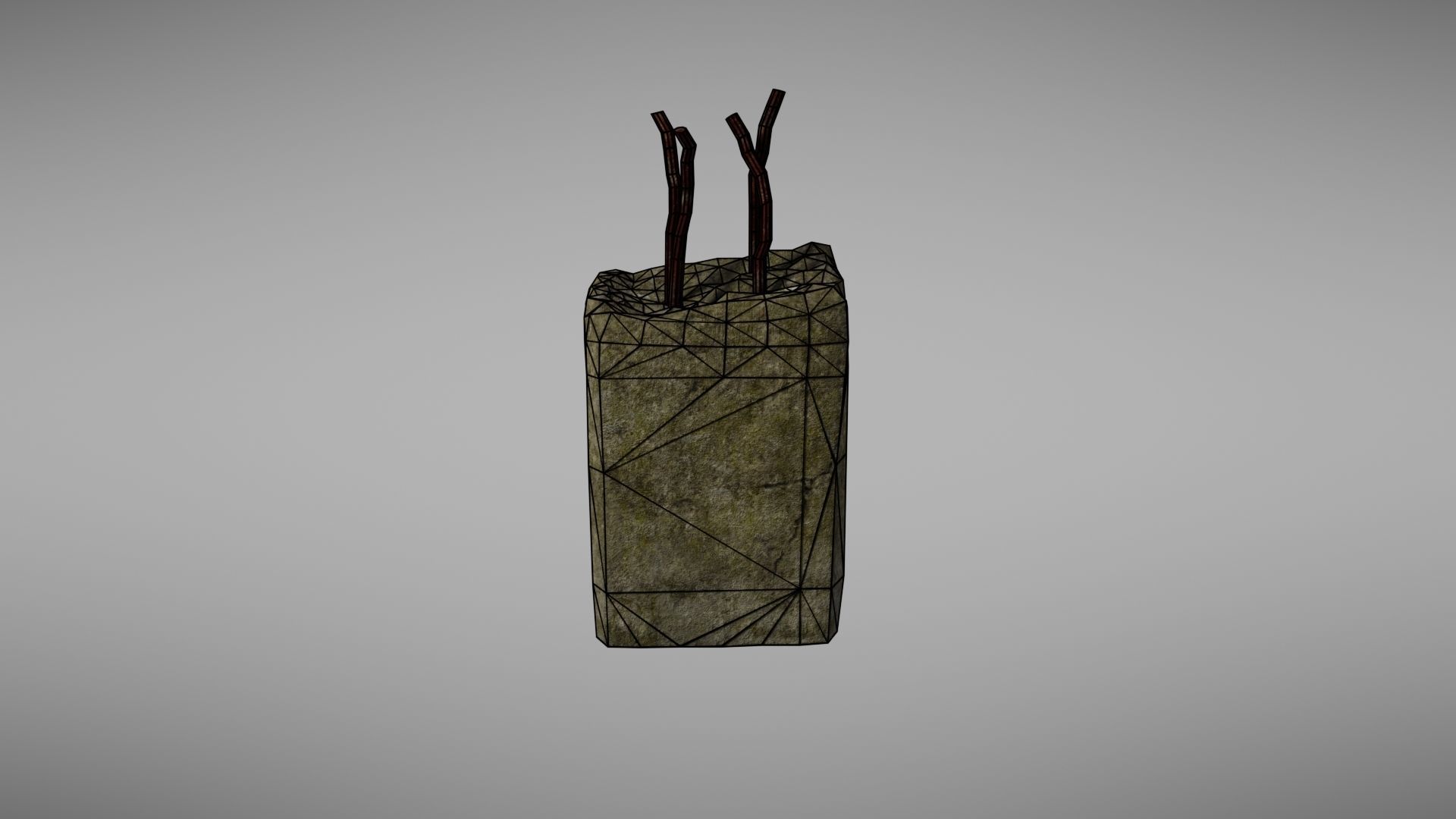 Cement Debris with metal Low-poly 3D model_32