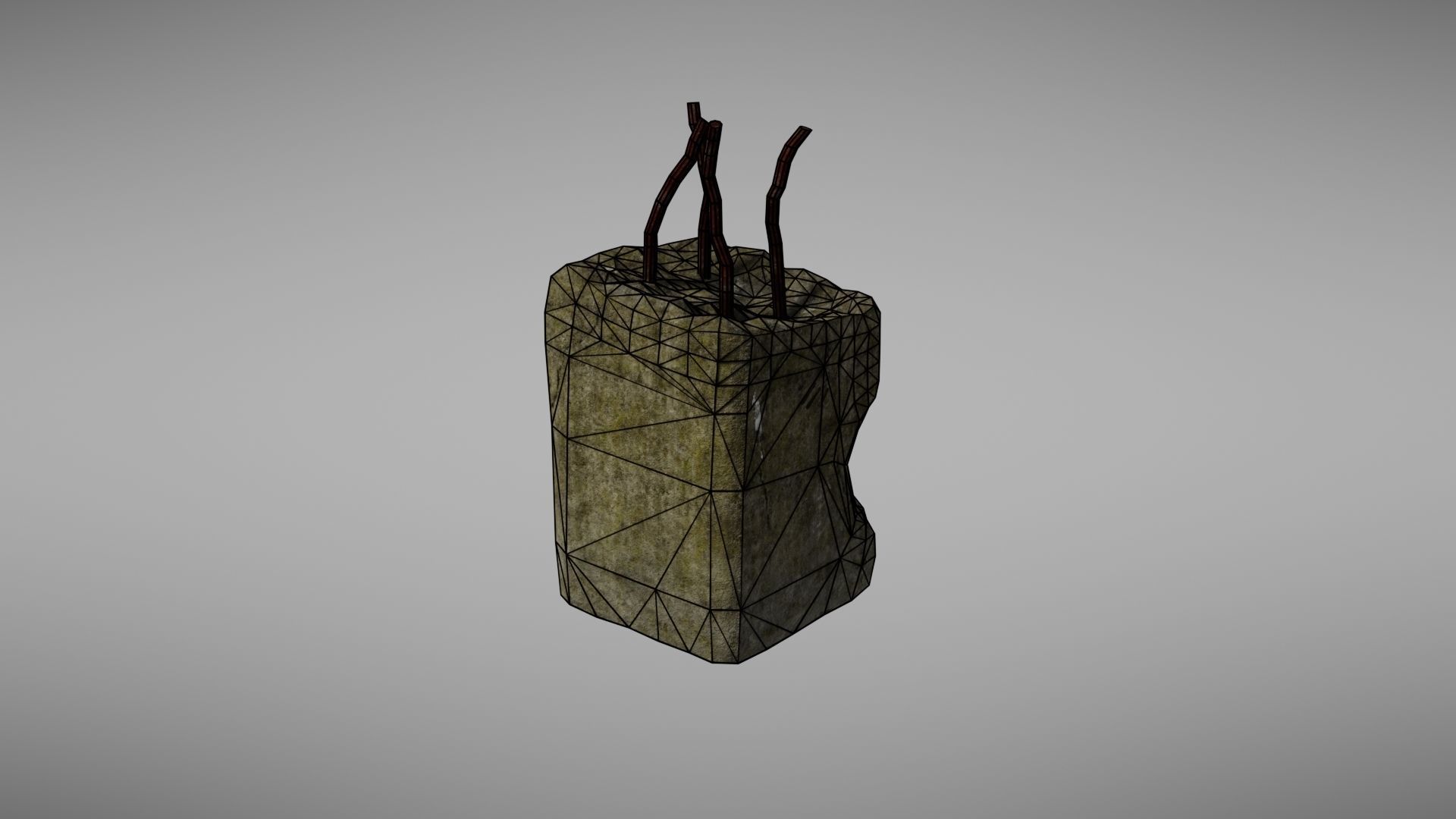 Cement Debris with metal Low-poly 3D model_26