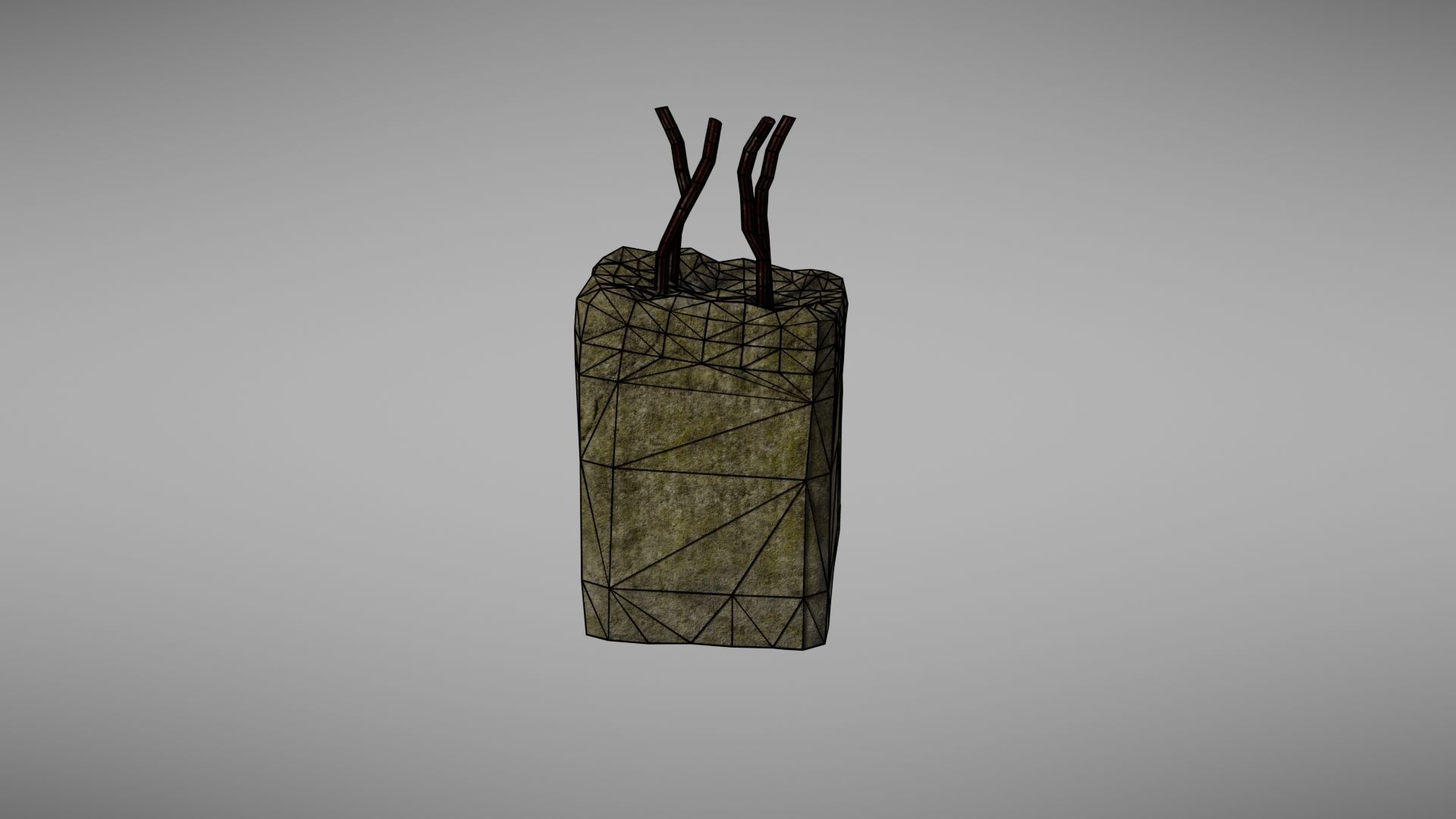 Cement Debris with metal Low-poly 3D model_28