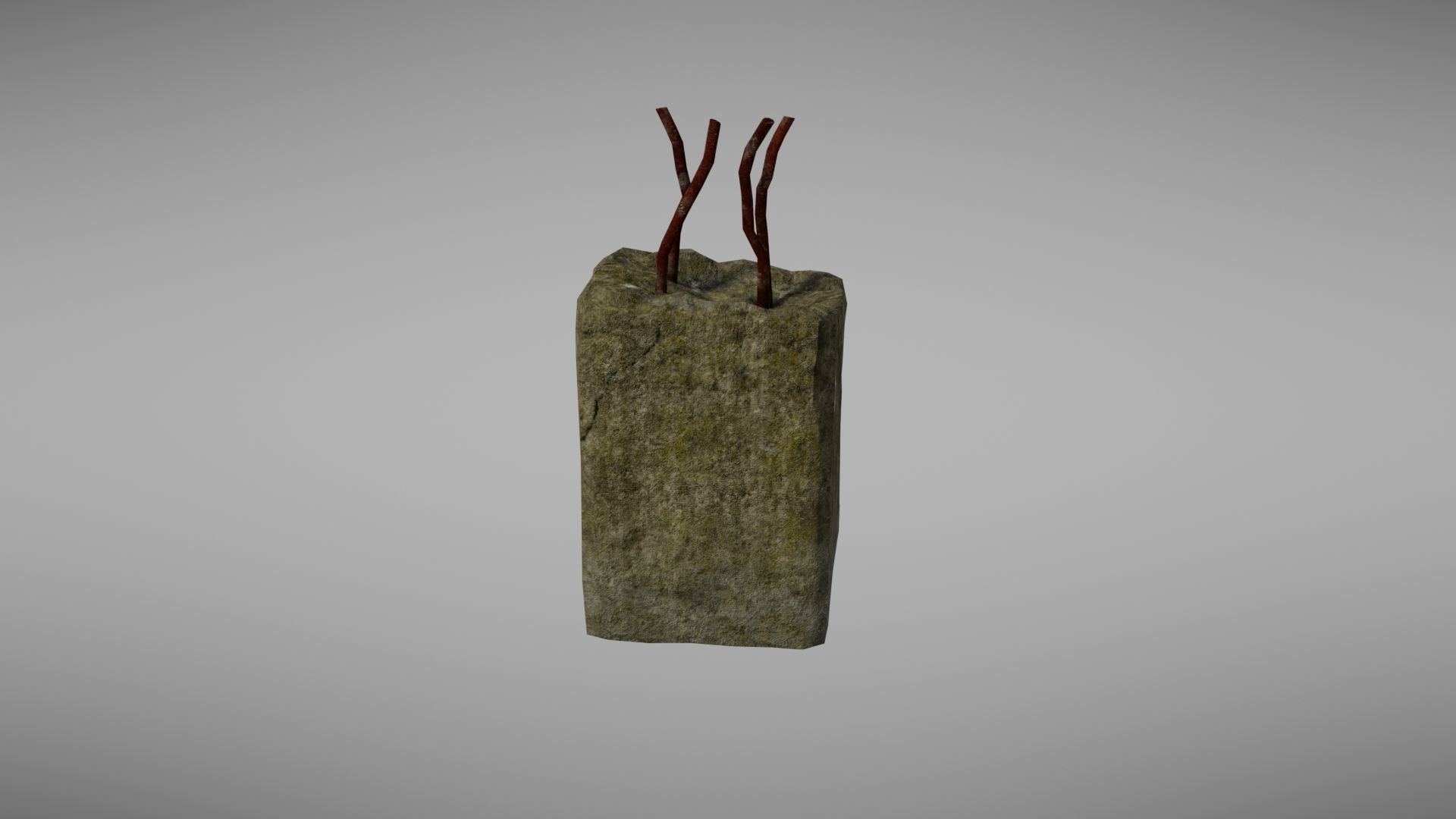 Cement Debris with metal Low-poly 3D model_8
