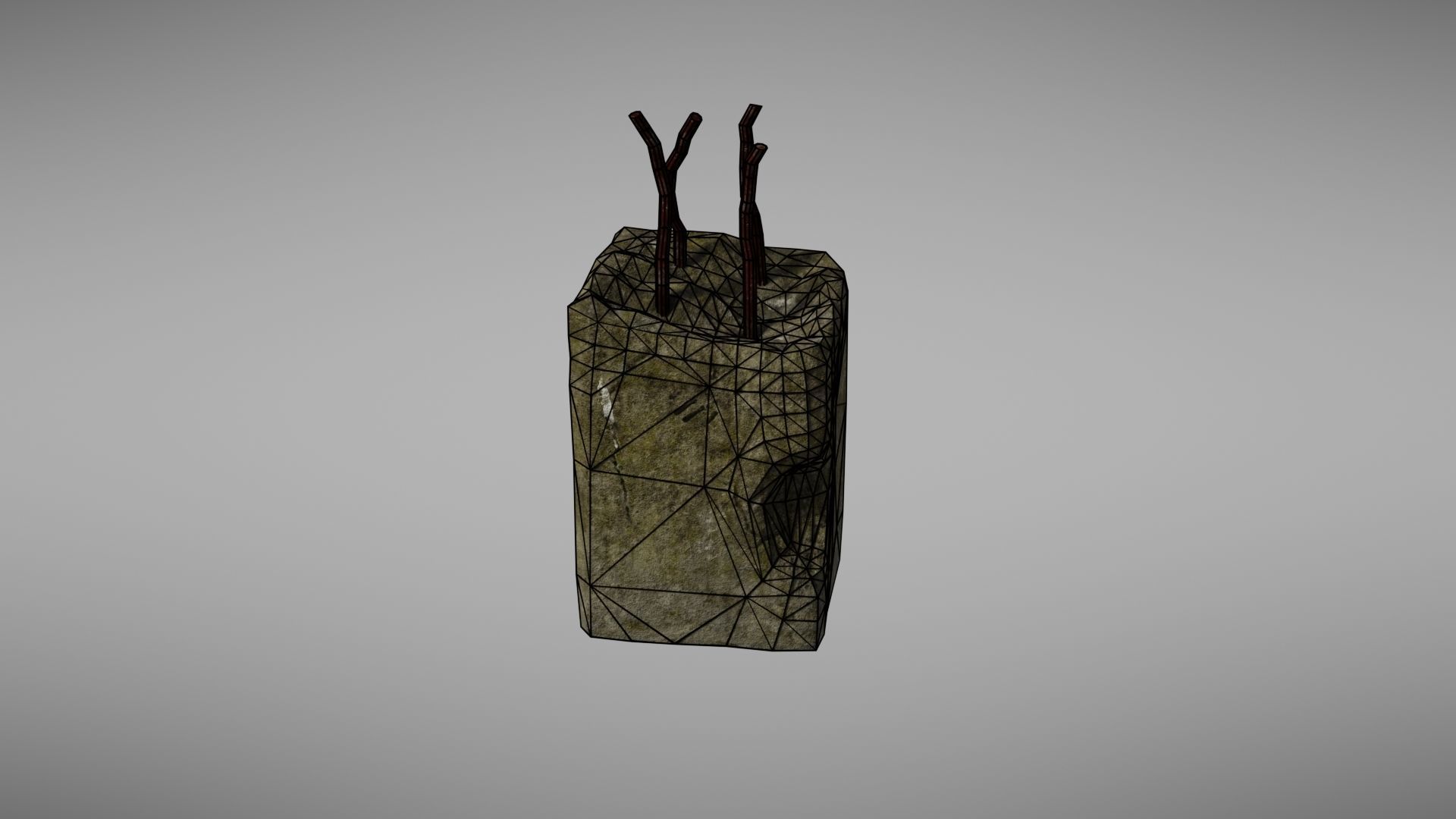 Cement Debris with metal Low-poly 3D model_39