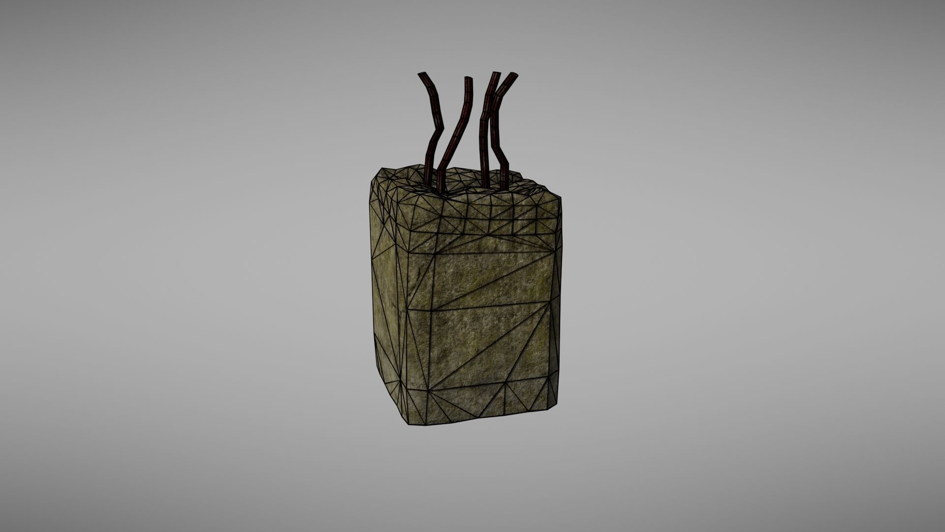 Cement Debris with metal Low-poly 3D model_29