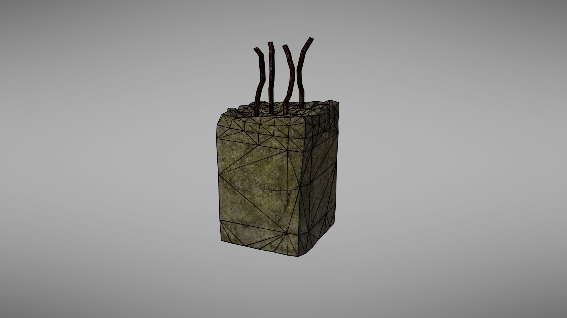 Cement Debris with metal Low-poly 3D model_31