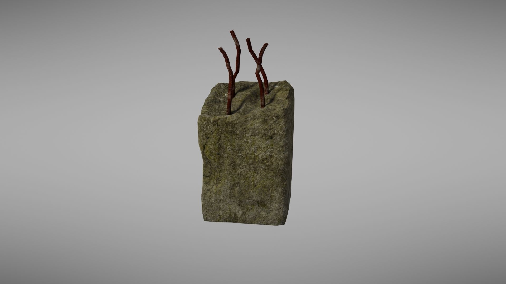 Cement Debris with metal Low-poly 3D model_15