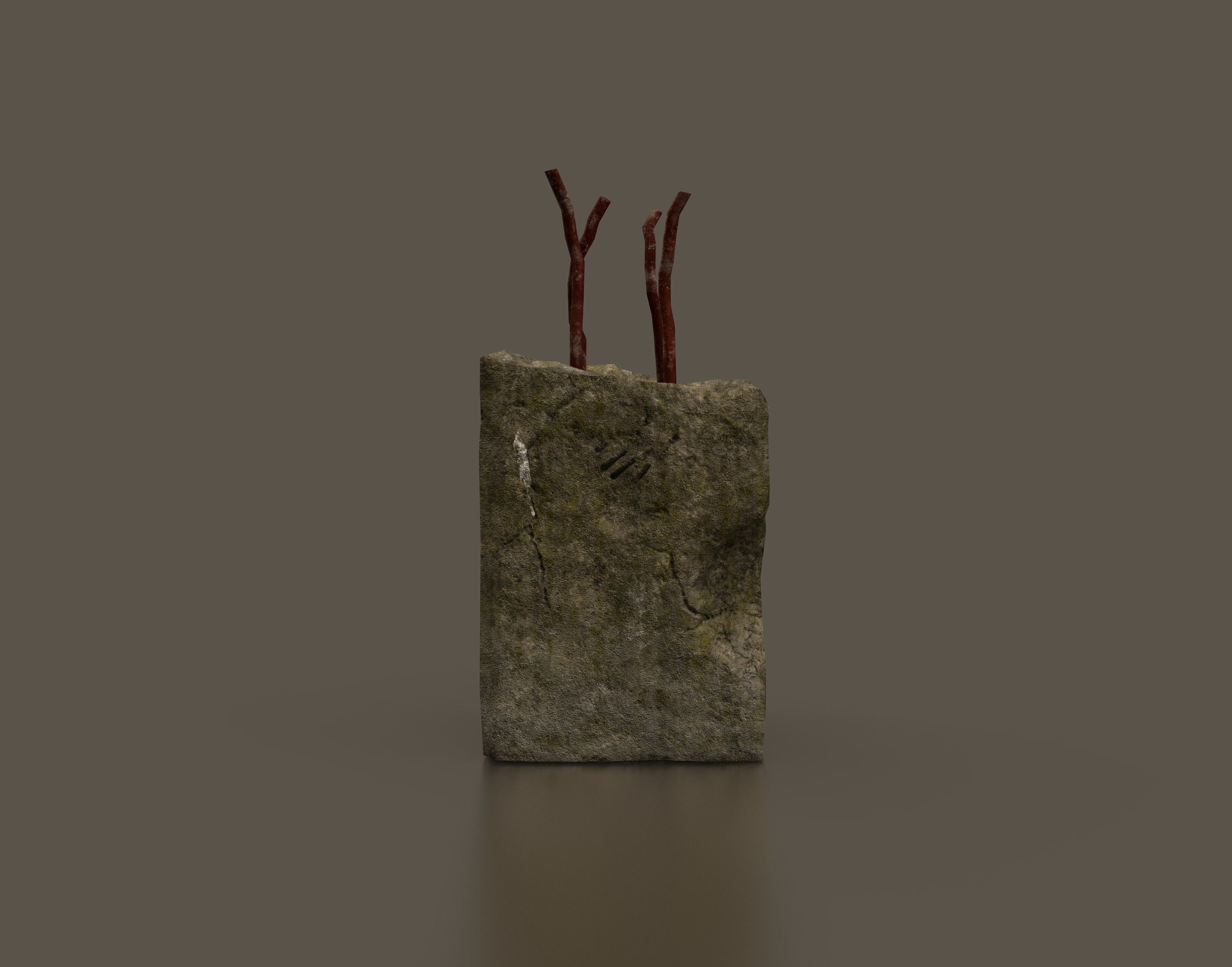 Cement Debris with metal Low-poly 3D model_2