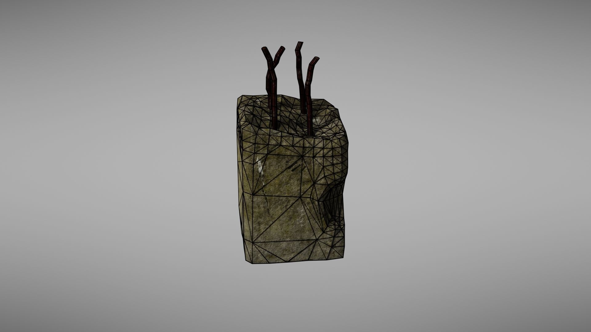 Cement Debris with metal Low-poly 3D model_40