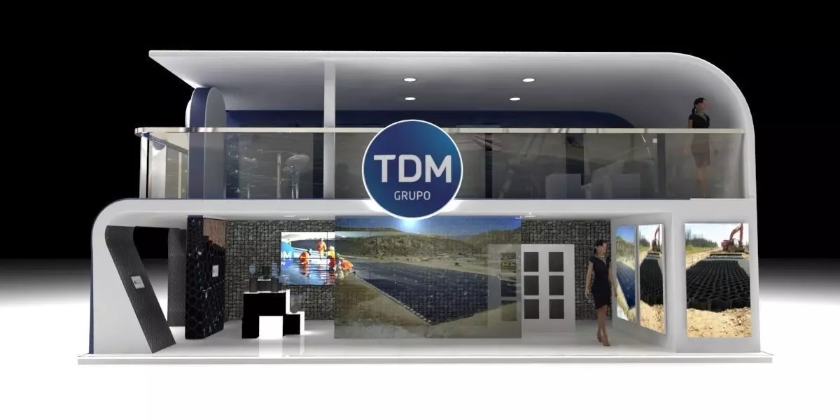 Exhibition stand of 2 levels 3D model_0