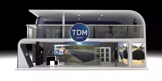 Exhibition stand of 2 levels