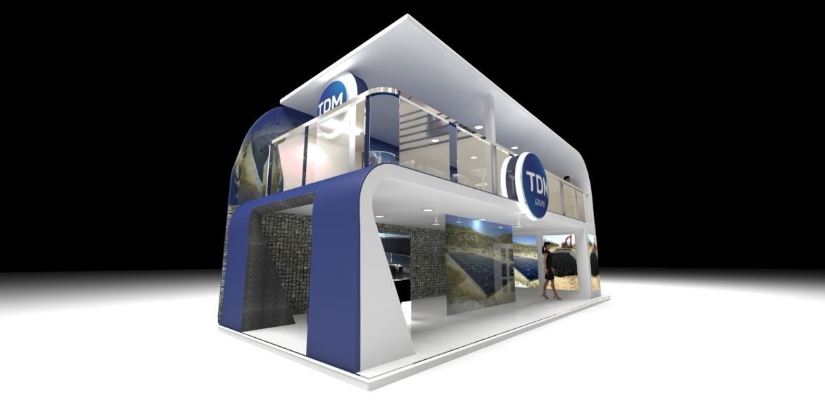 Exhibition stand of 2 levels 3D model_3
