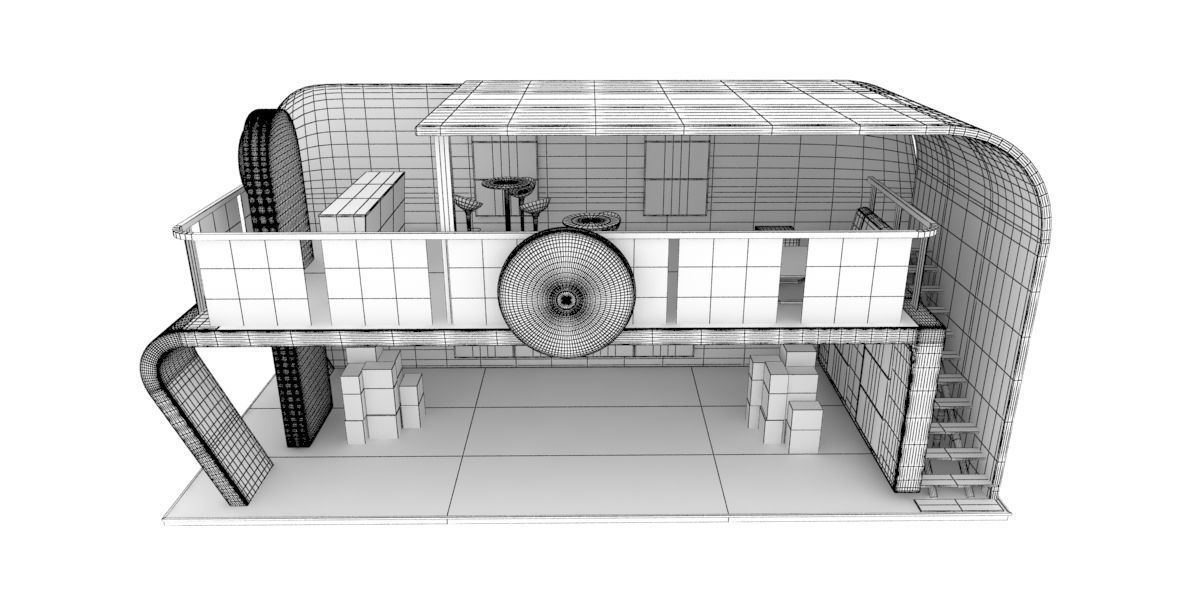 Exhibition stand of 2 levels 3D model_9