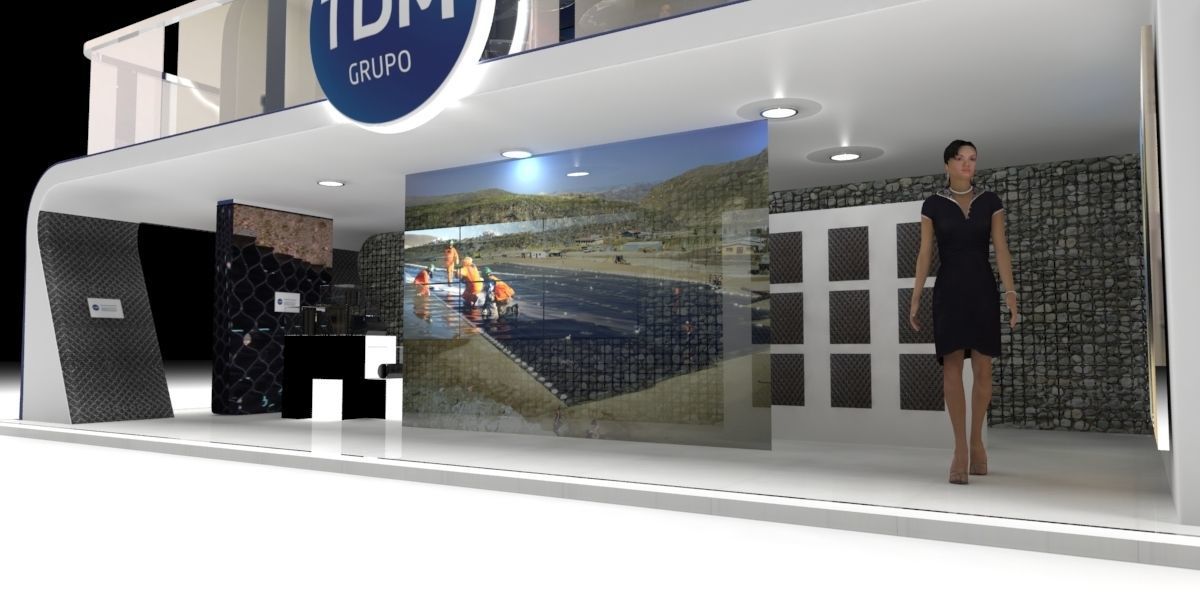 Exhibition stand of 2 levels 3D model_2