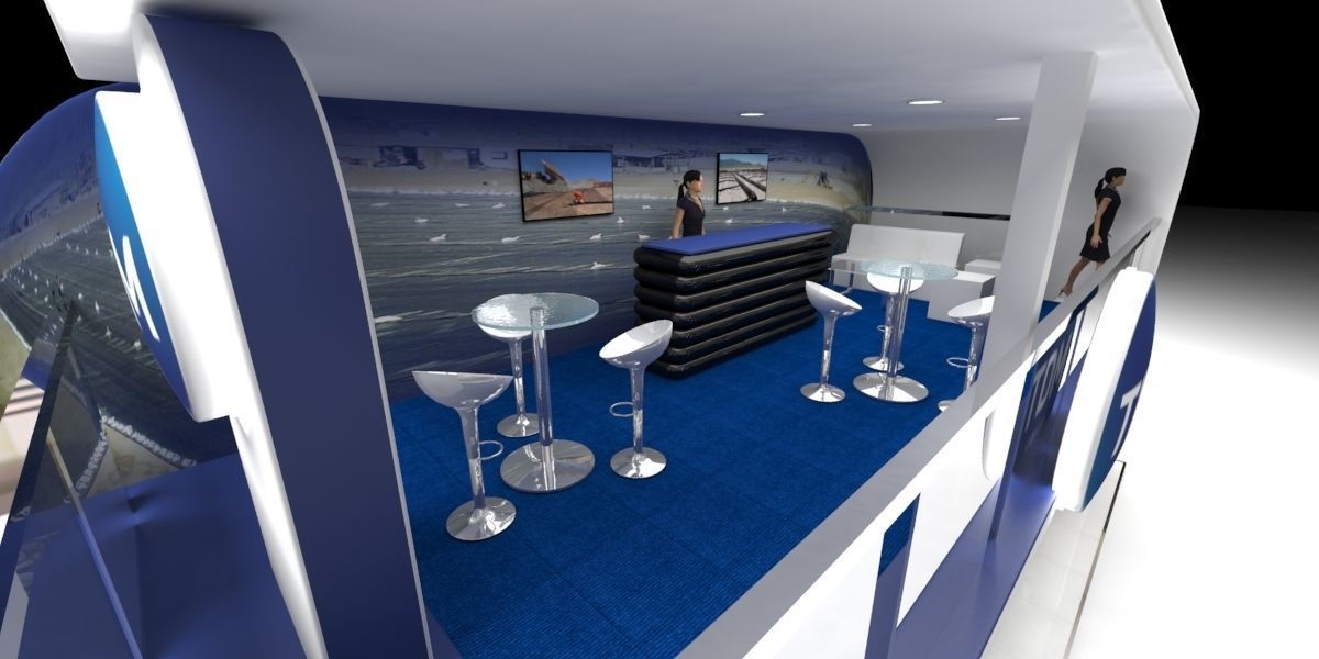 Exhibition stand of 2 levels 3D model_1