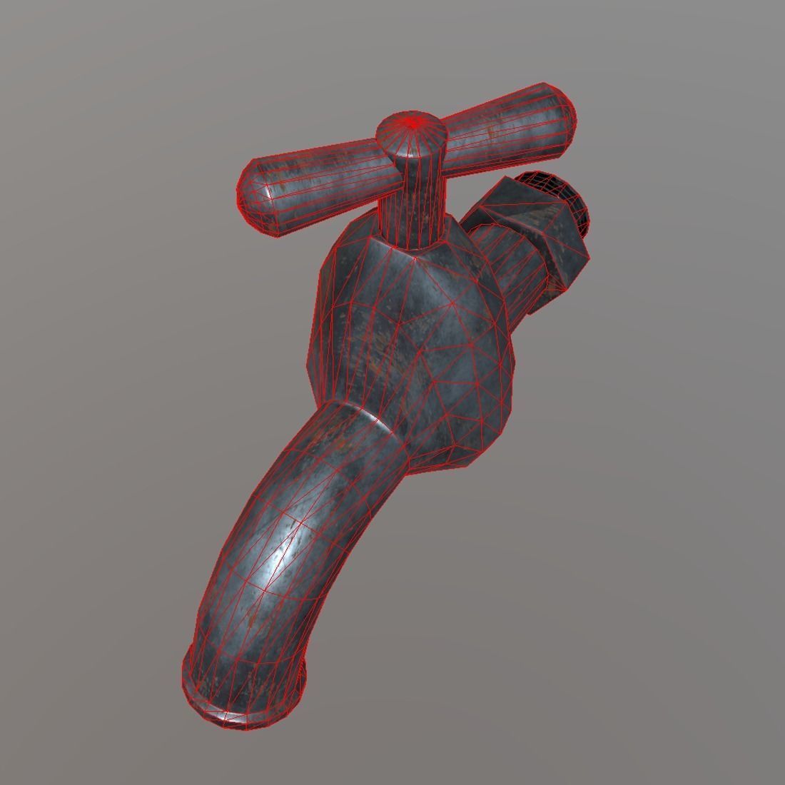 Faucet 2 water tap - water tap Low-poly 3D model_7