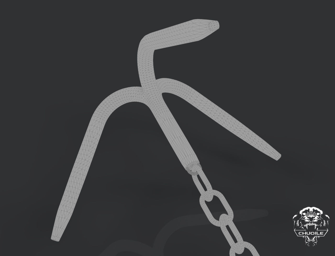 Grappling Hook Low-poly 3D model_4