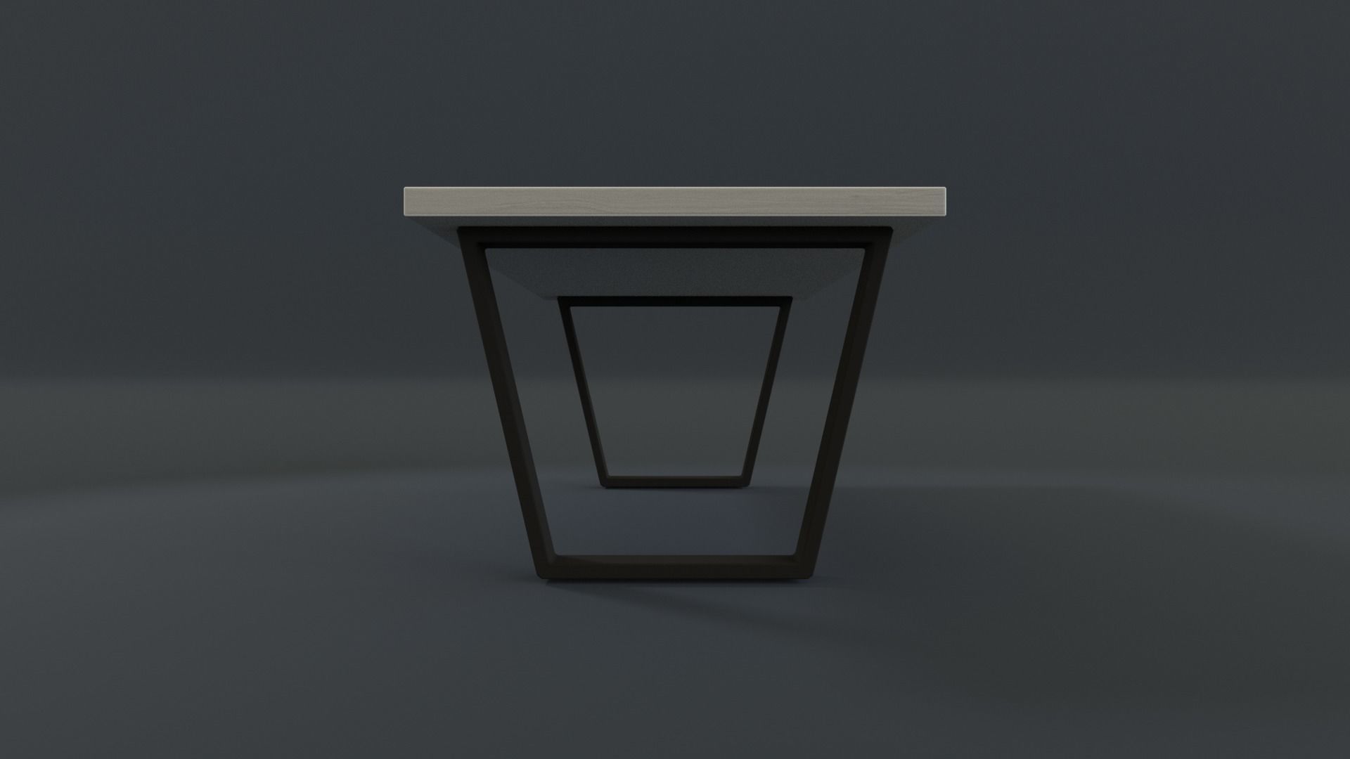 Minimalist rectangular coffee-table Low-poly 3D model_1