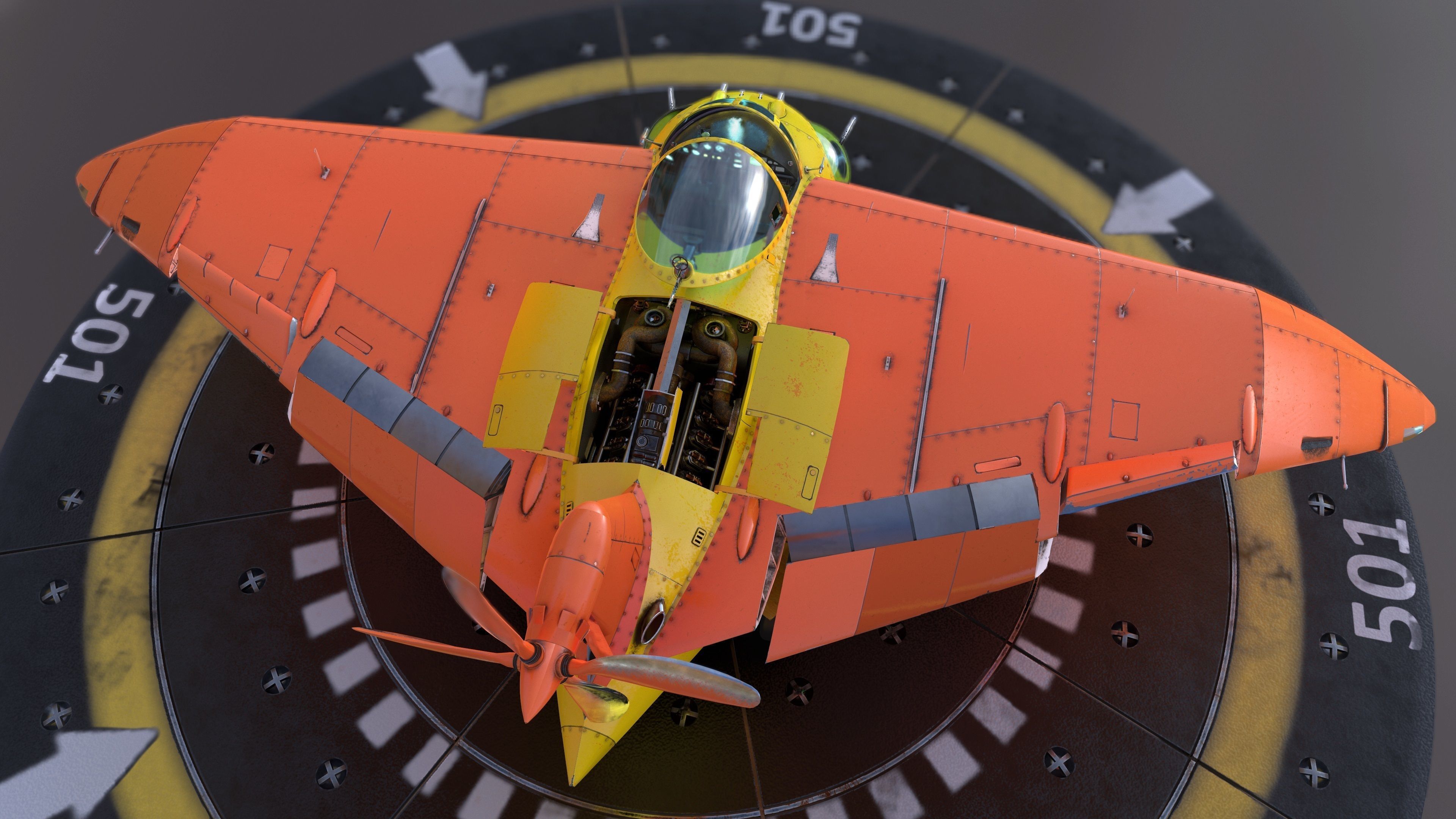 FALCO flying boat Low-poly 3D model_5