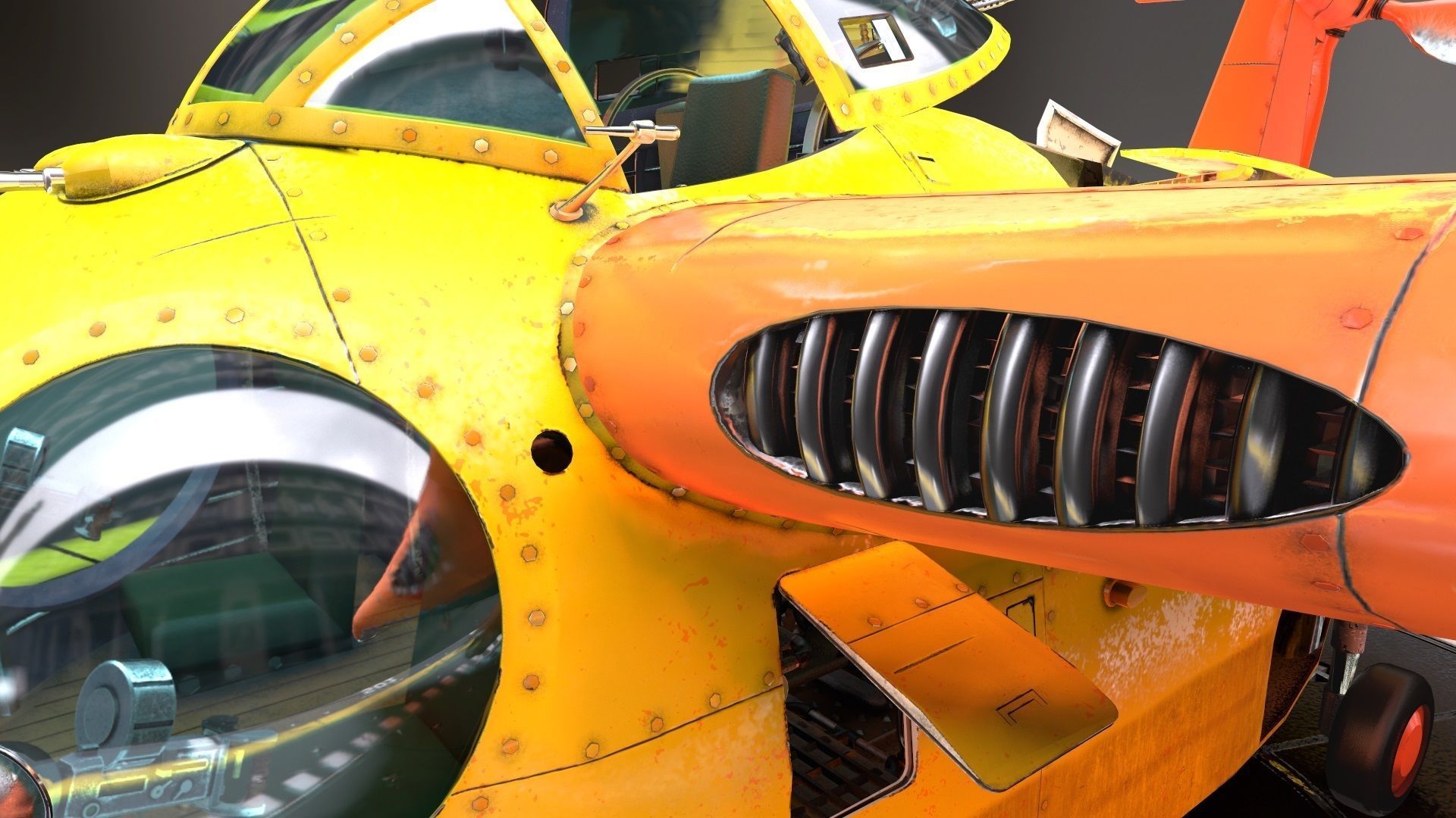 FALCO flying boat Low-poly 3D model_9