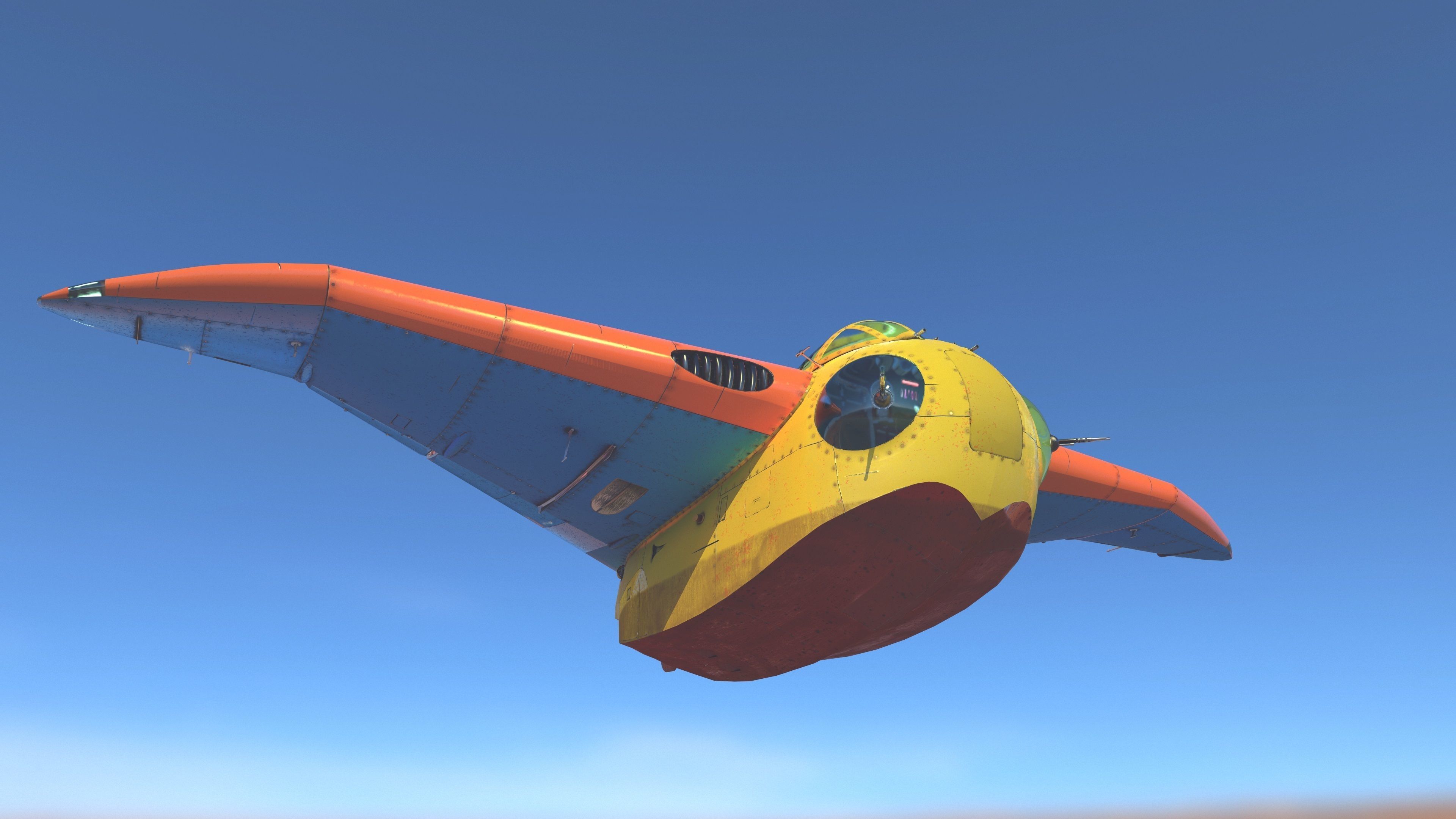 FALCO flying boat Low-poly 3D model_10