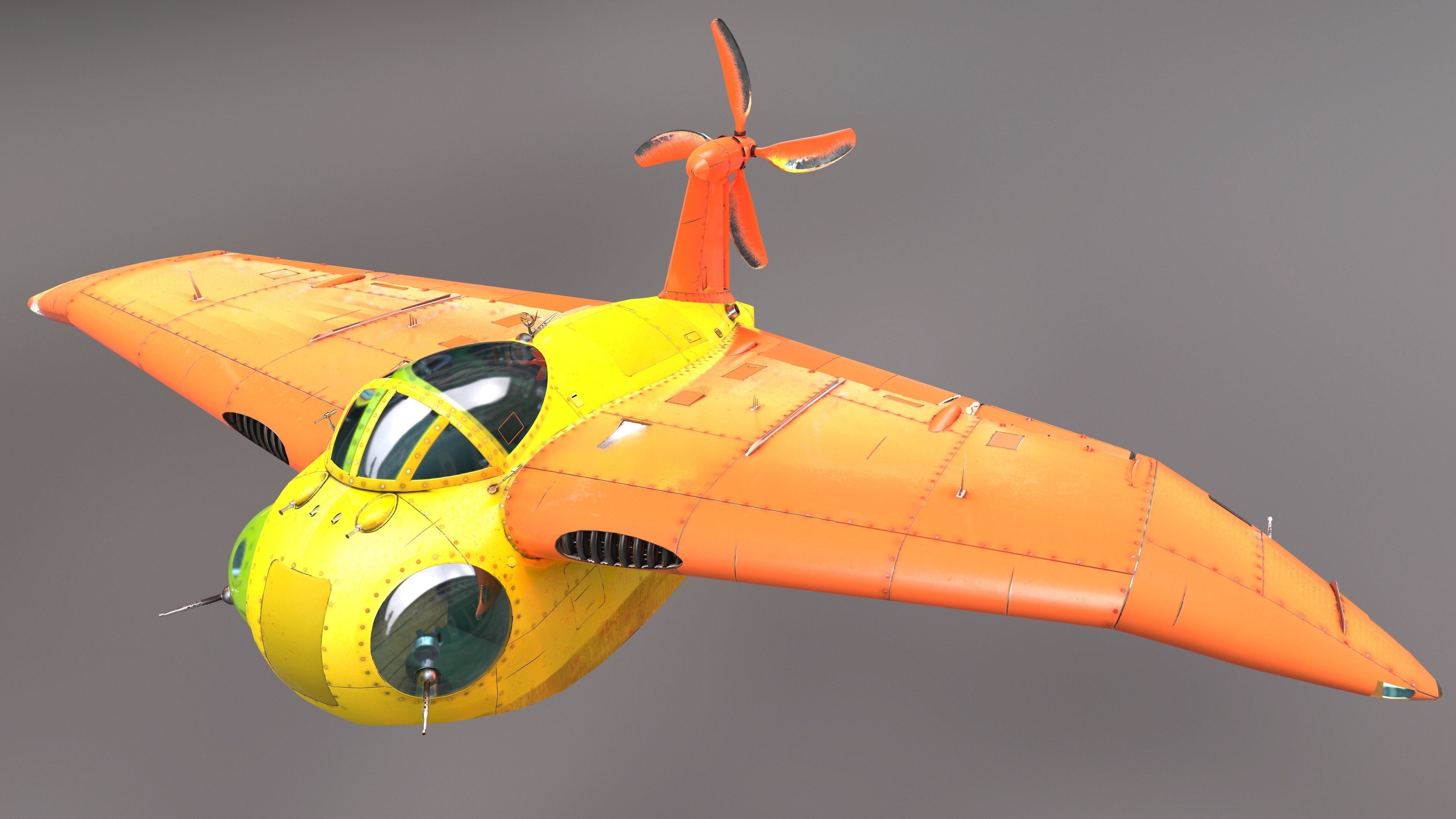 FALCO flying boat Low-poly 3D model_6