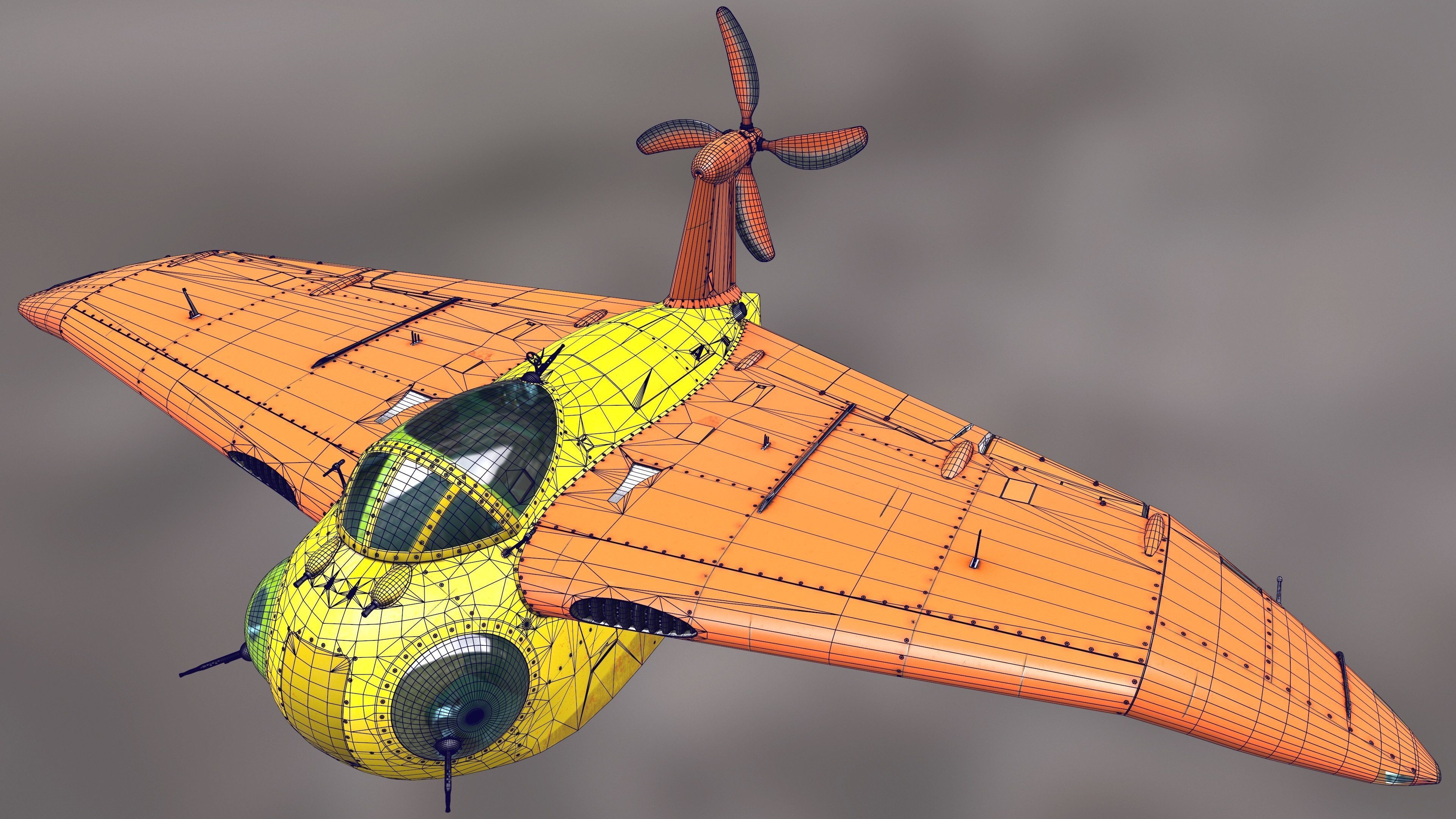 FALCO flying boat Low-poly 3D model_28