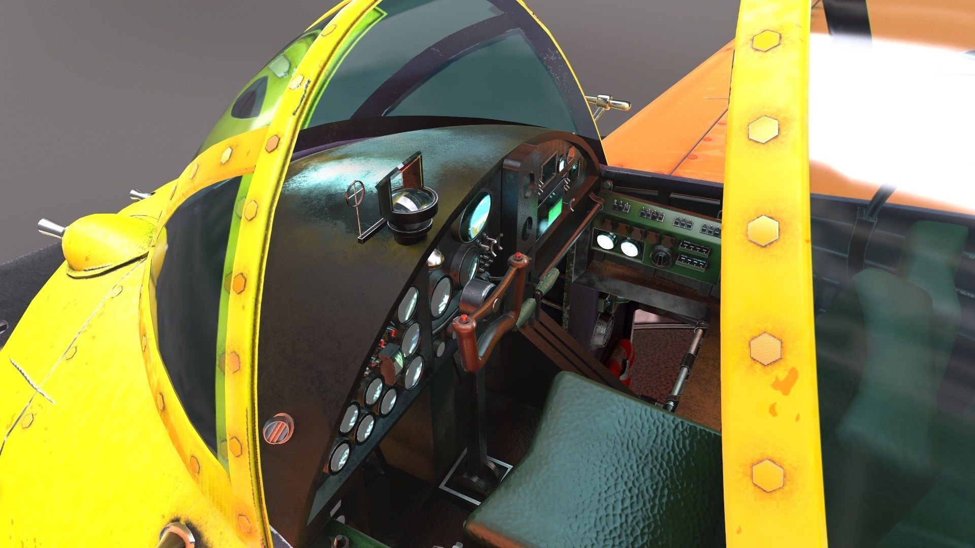 FALCO flying boat Low-poly 3D model_8