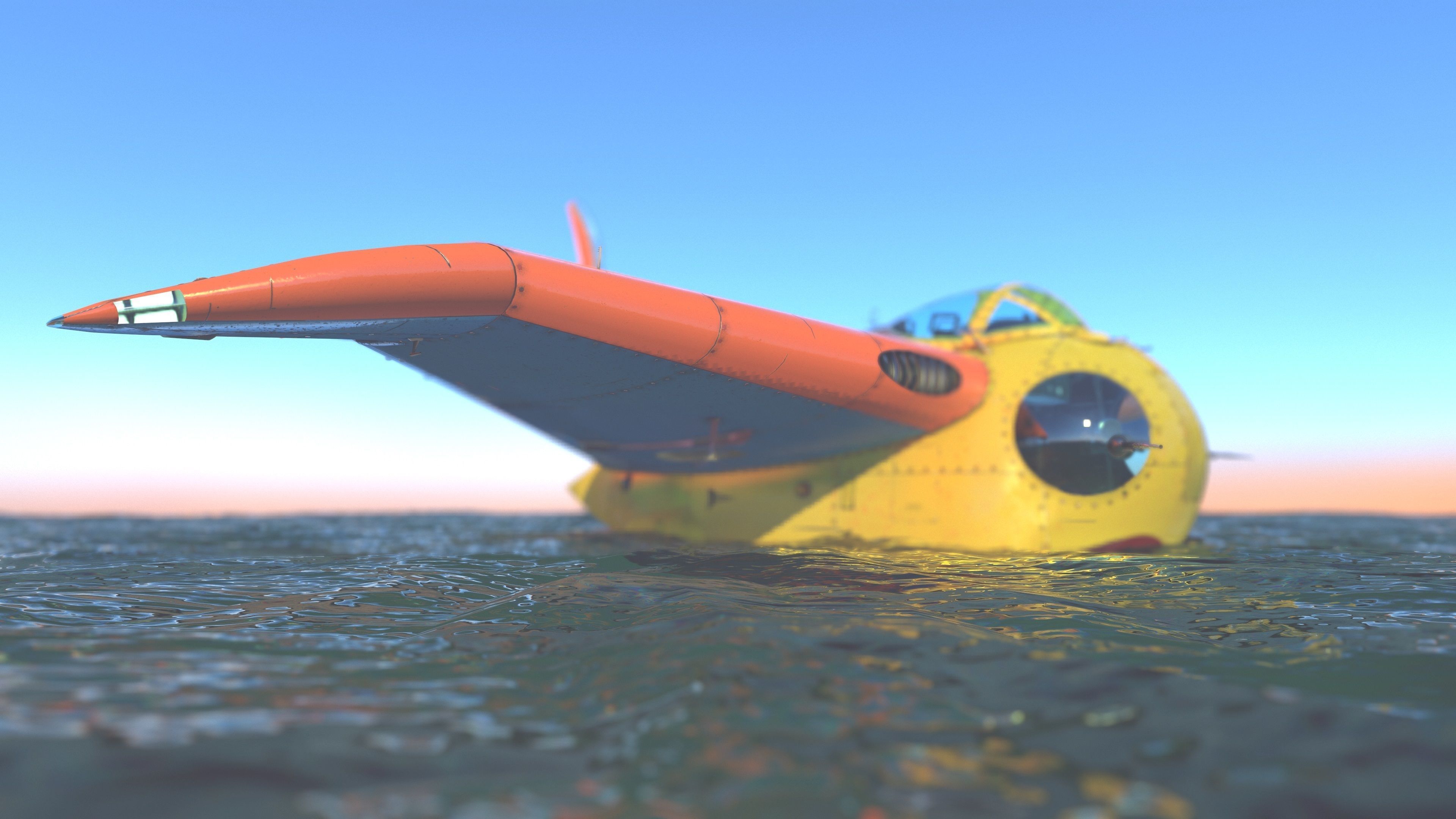 FALCO flying boat Low-poly 3D model_4