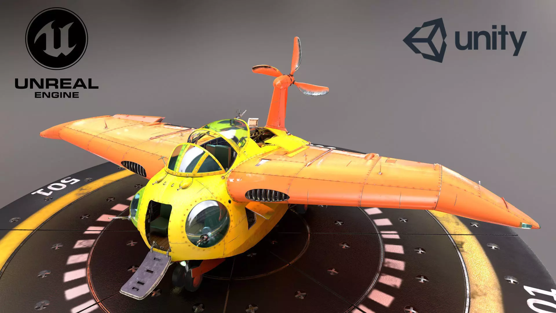 FALCO flying boat Low-poly 3D model_0