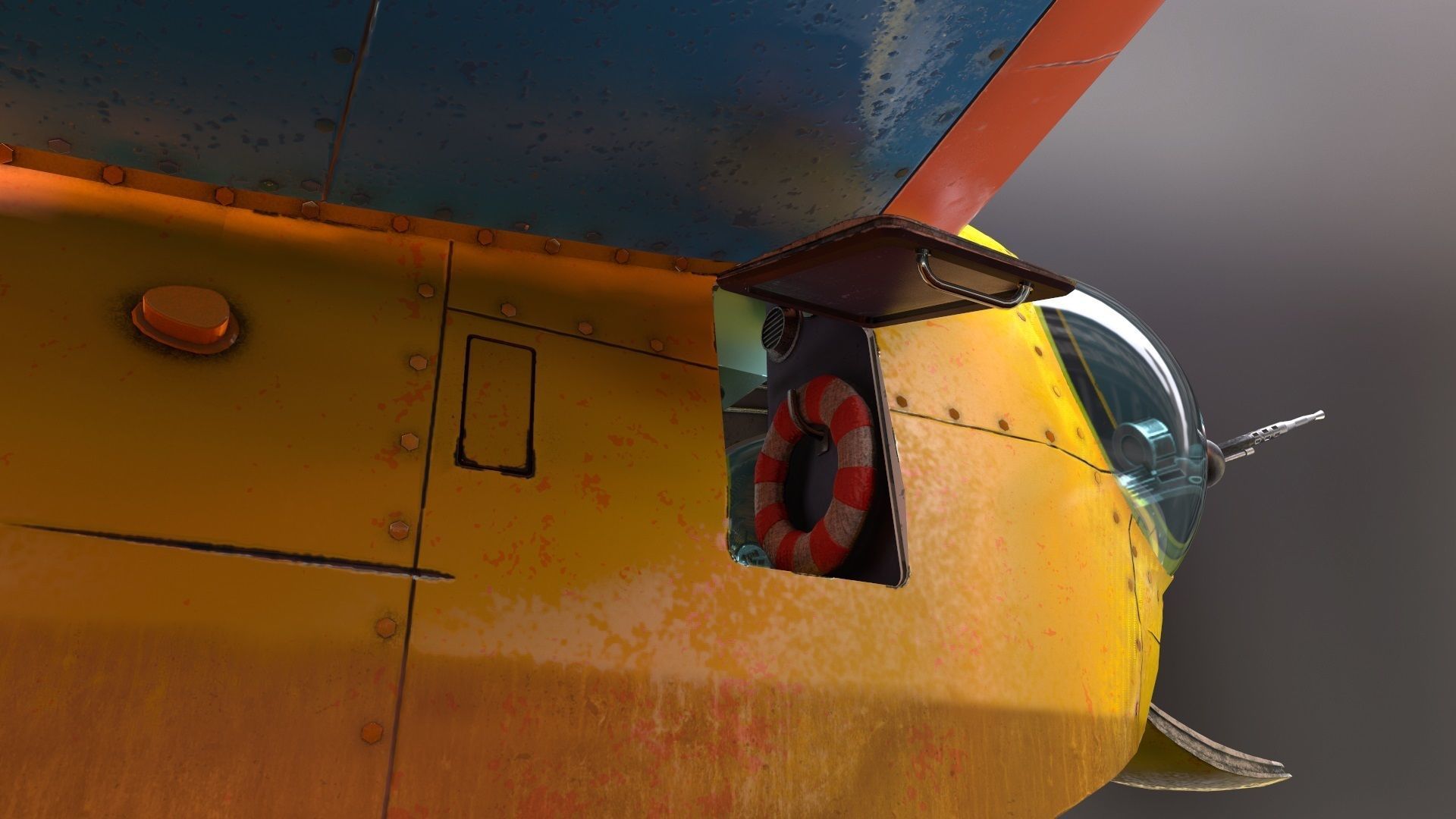 FALCO flying boat Low-poly 3D model_27