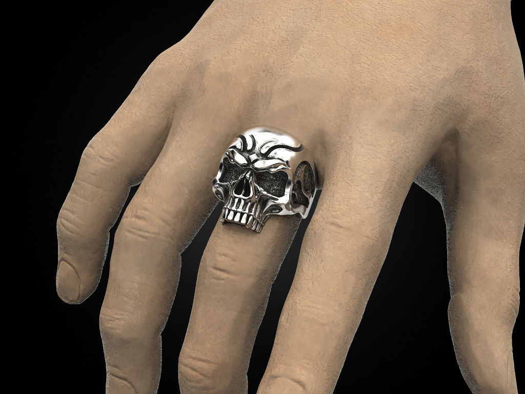 Skull ring for a real biker 3D print model_2