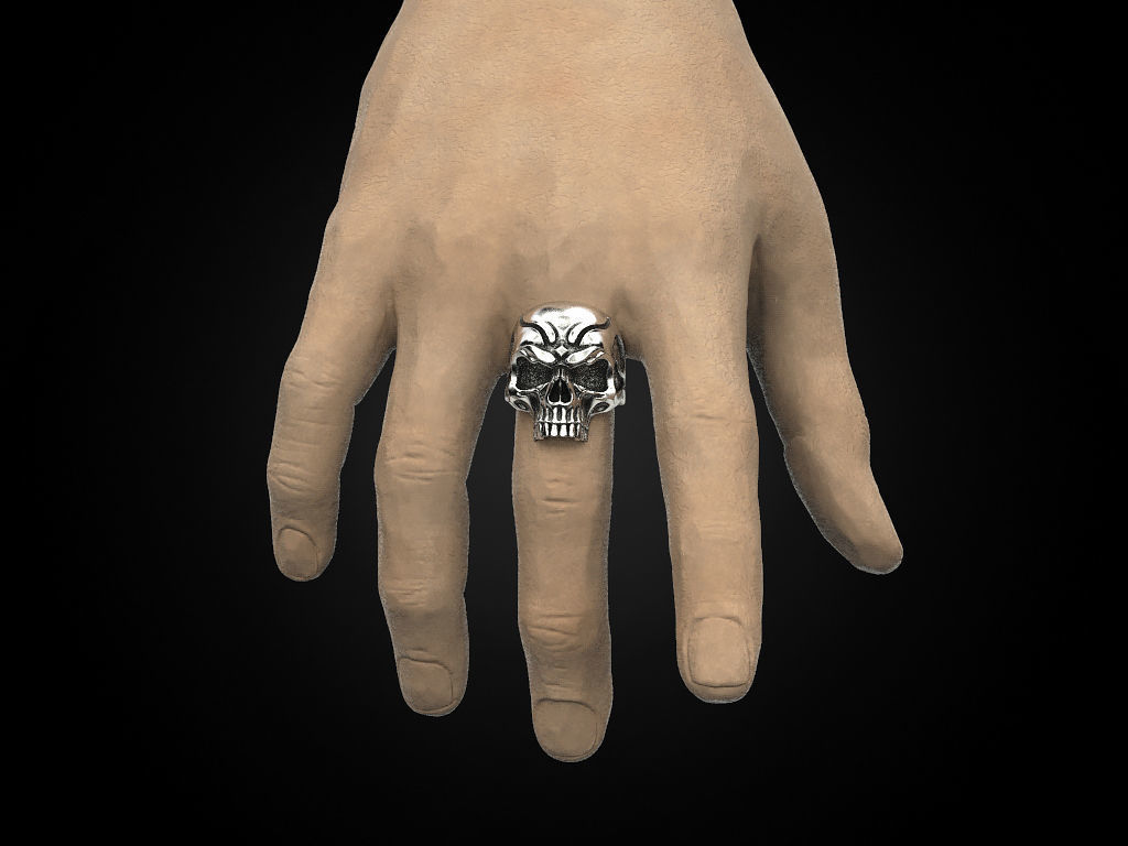 Skull ring for a real biker 3D print model_4