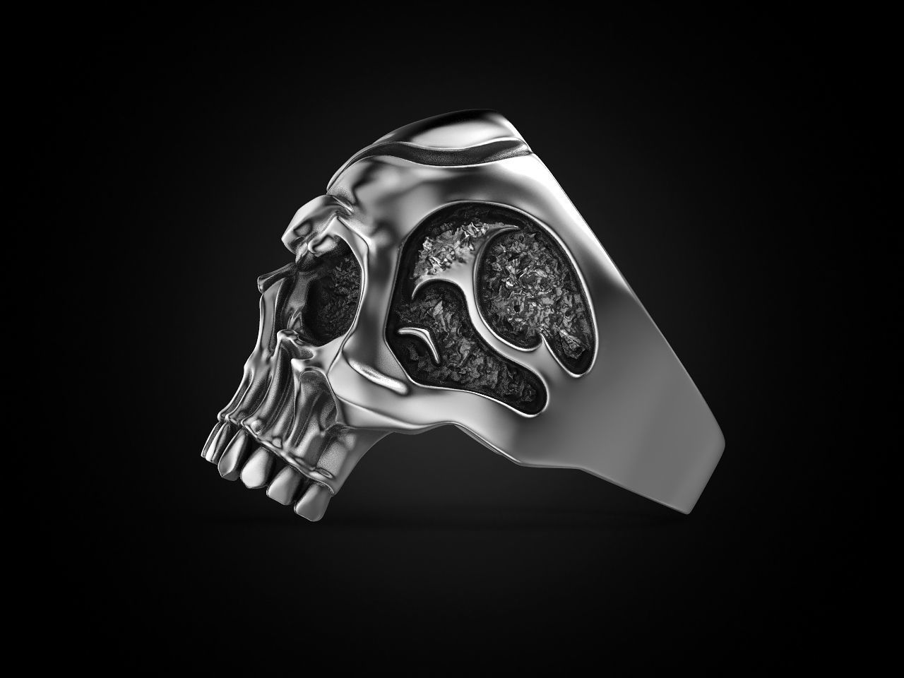 Skull ring for a real biker 3D print model_7
