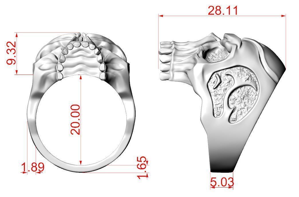 Skull ring for a real biker 3D print model_12