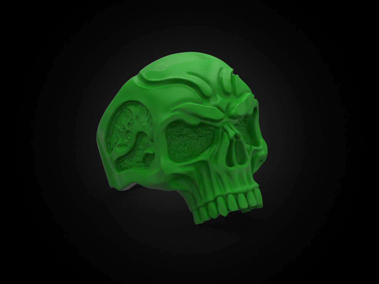 Skull ring for a real biker 3D print model_11