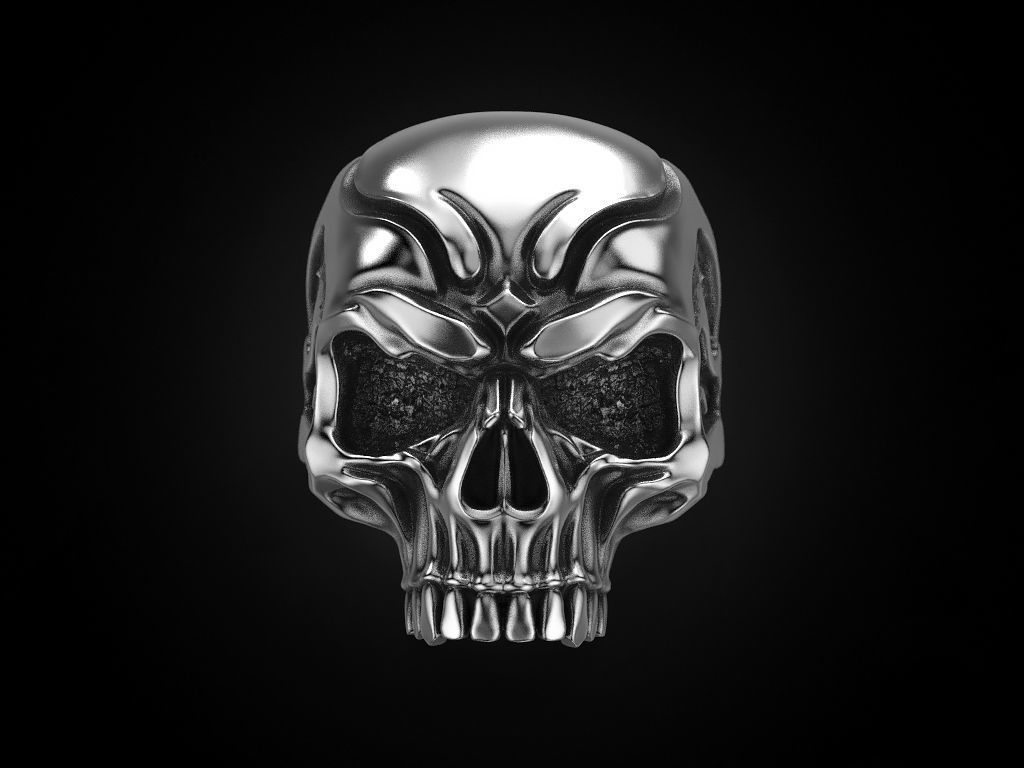Skull ring for a real biker 3D print model_5