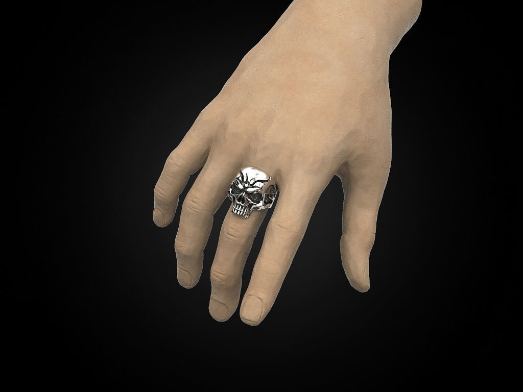 Skull ring for a real biker 3D print model_3