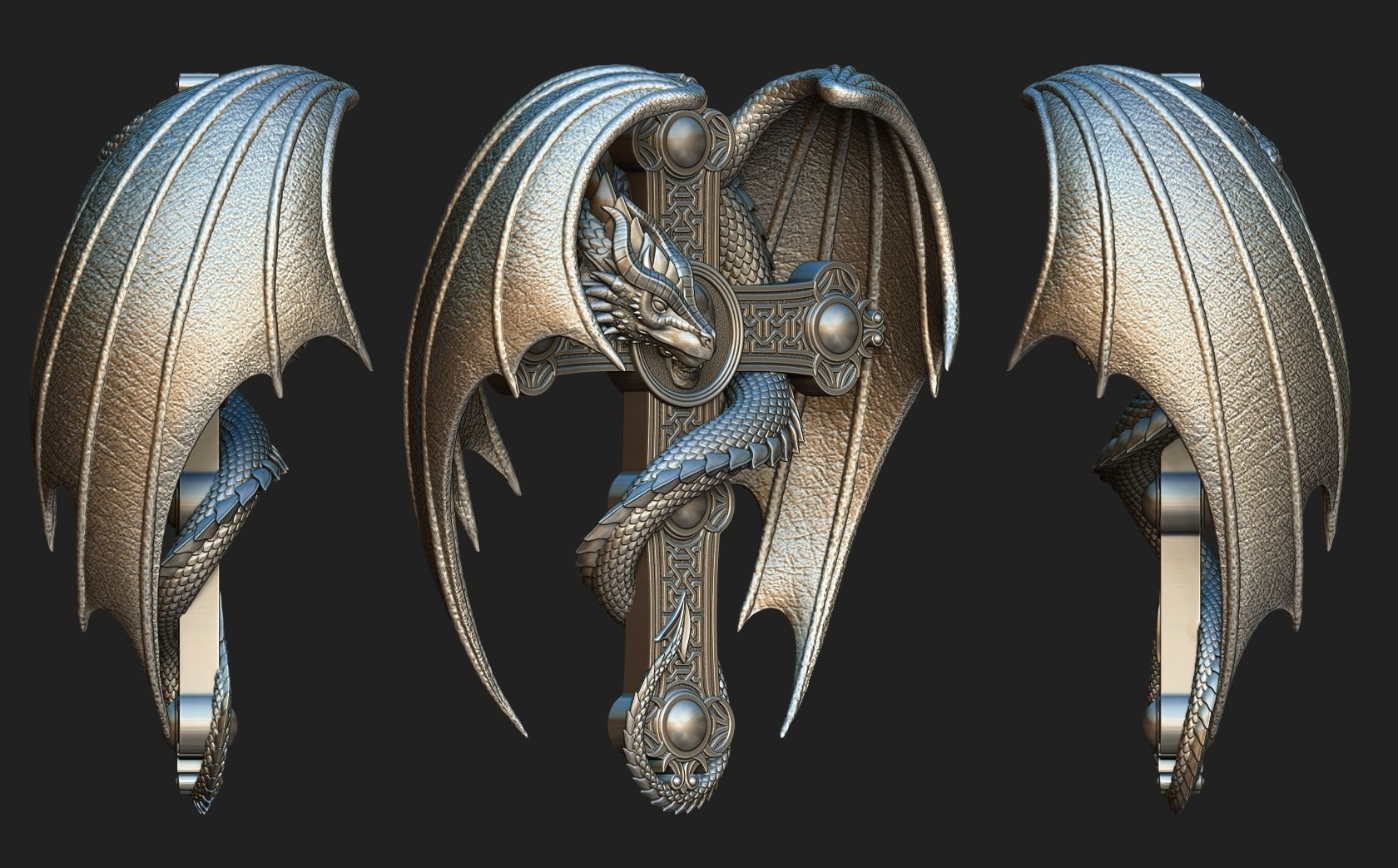 Dragon Cross 3D print model_2
