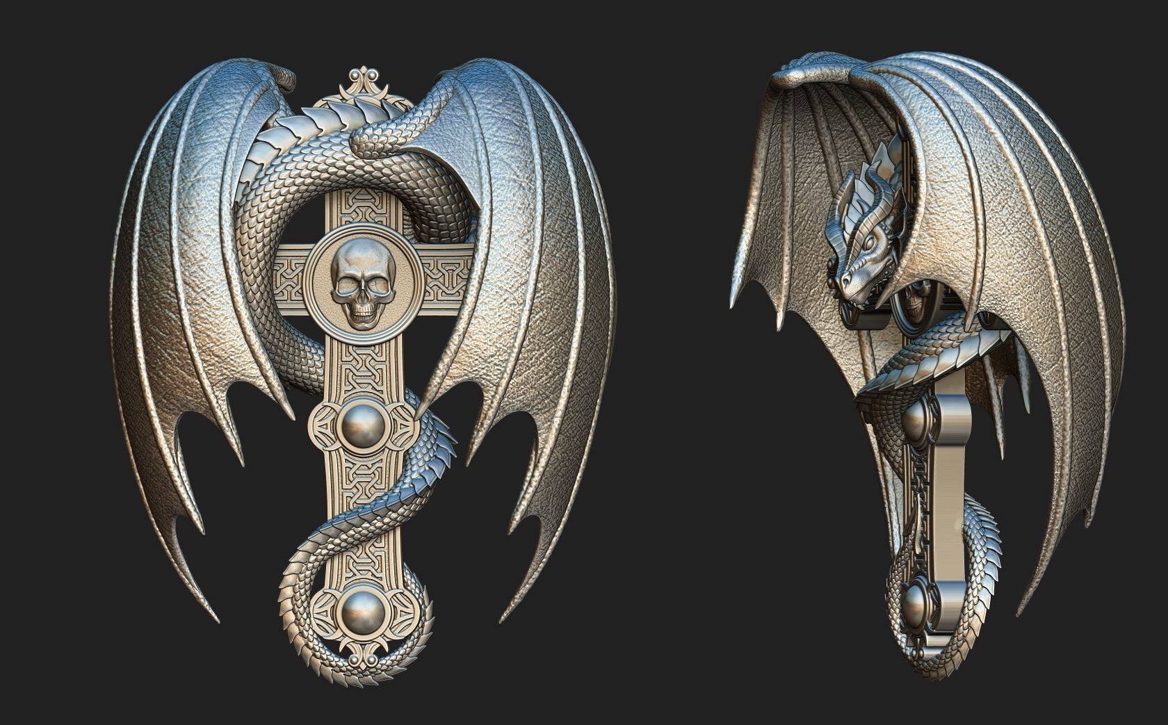 Dragon Cross 3D print model_4